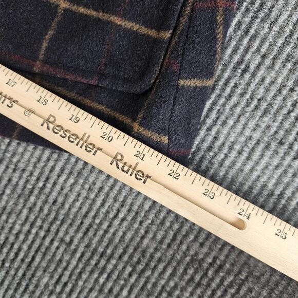 Gap Duffle Coat Womens Small Navy Windowpane Toggle Hooded Wool Blend Fall 2012 - Picture 9 of 13